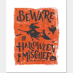 Beware of Halloween Mischief, Orange Black © GraphicLoveShop Posters and Art